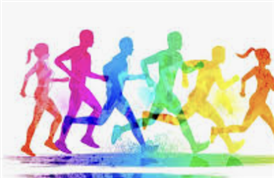  Picture of people's silhouettes running